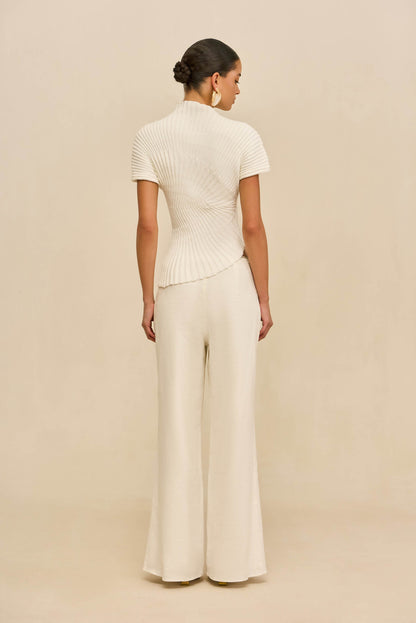 ANNEMIE KNIT TOP - OFF WHITE