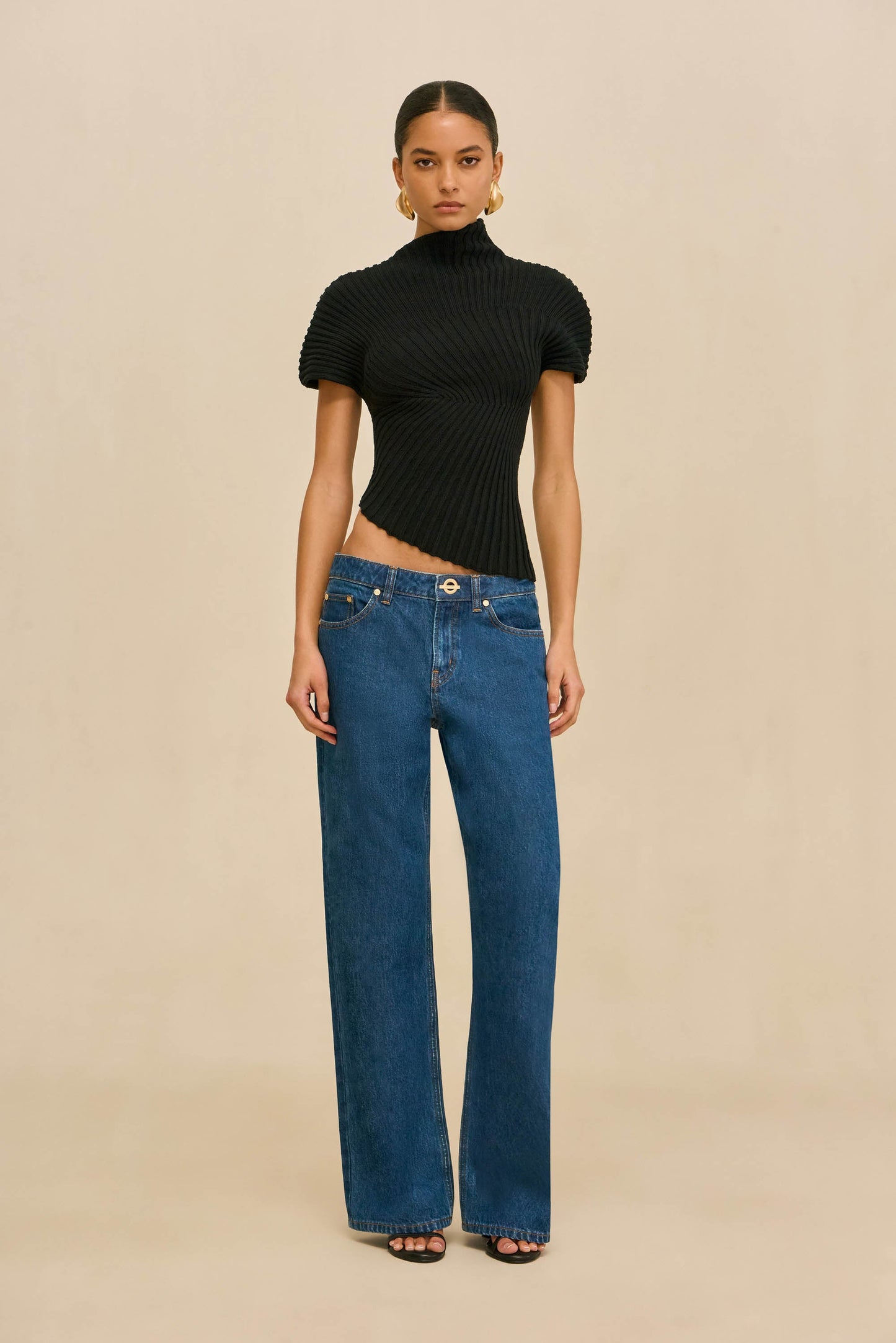 ANNEMIE KNIT TOP - BLACK