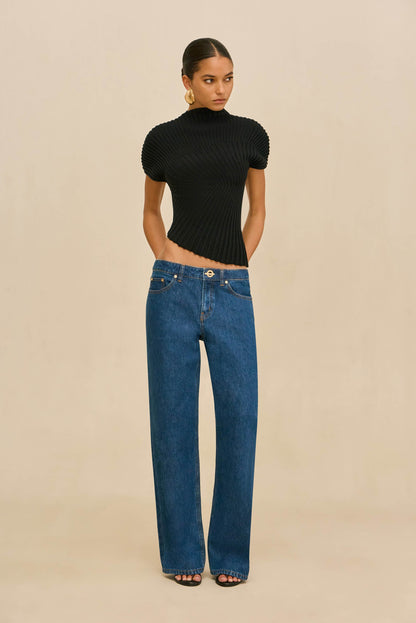 ANNEMIE KNIT TOP - BLACK