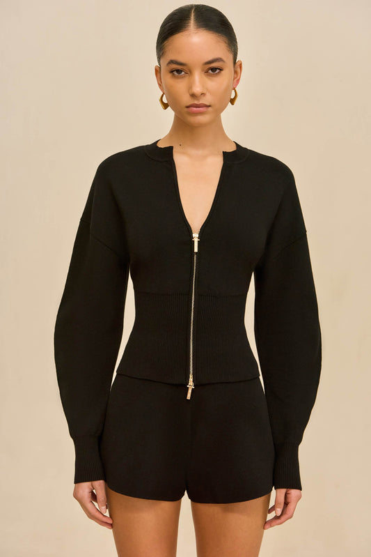 MONROE KNIT CARDIGAN - BLACK