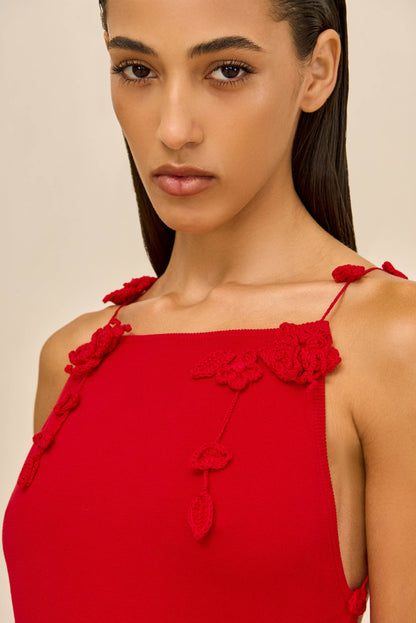 GIULIANA KNIT DRESS - VERMILION