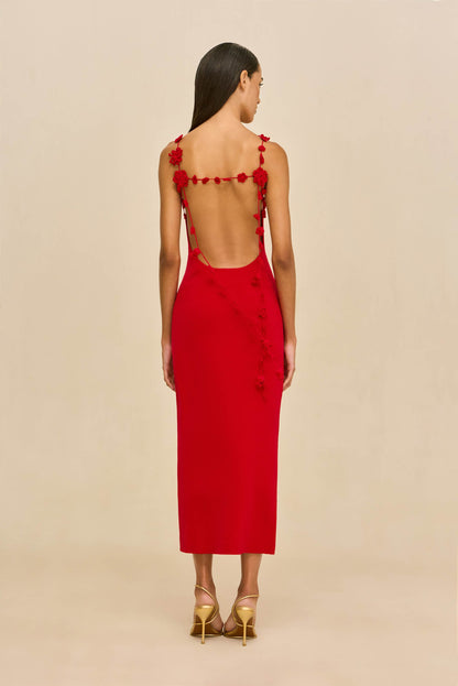 GIULIANA KNIT DRESS - VERMILION
