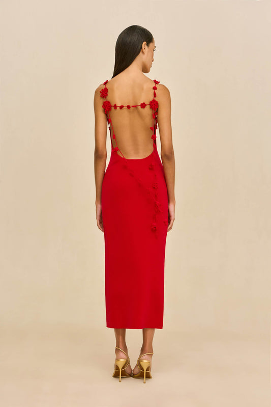 GIULIANA KNIT DRESS - VERMILION