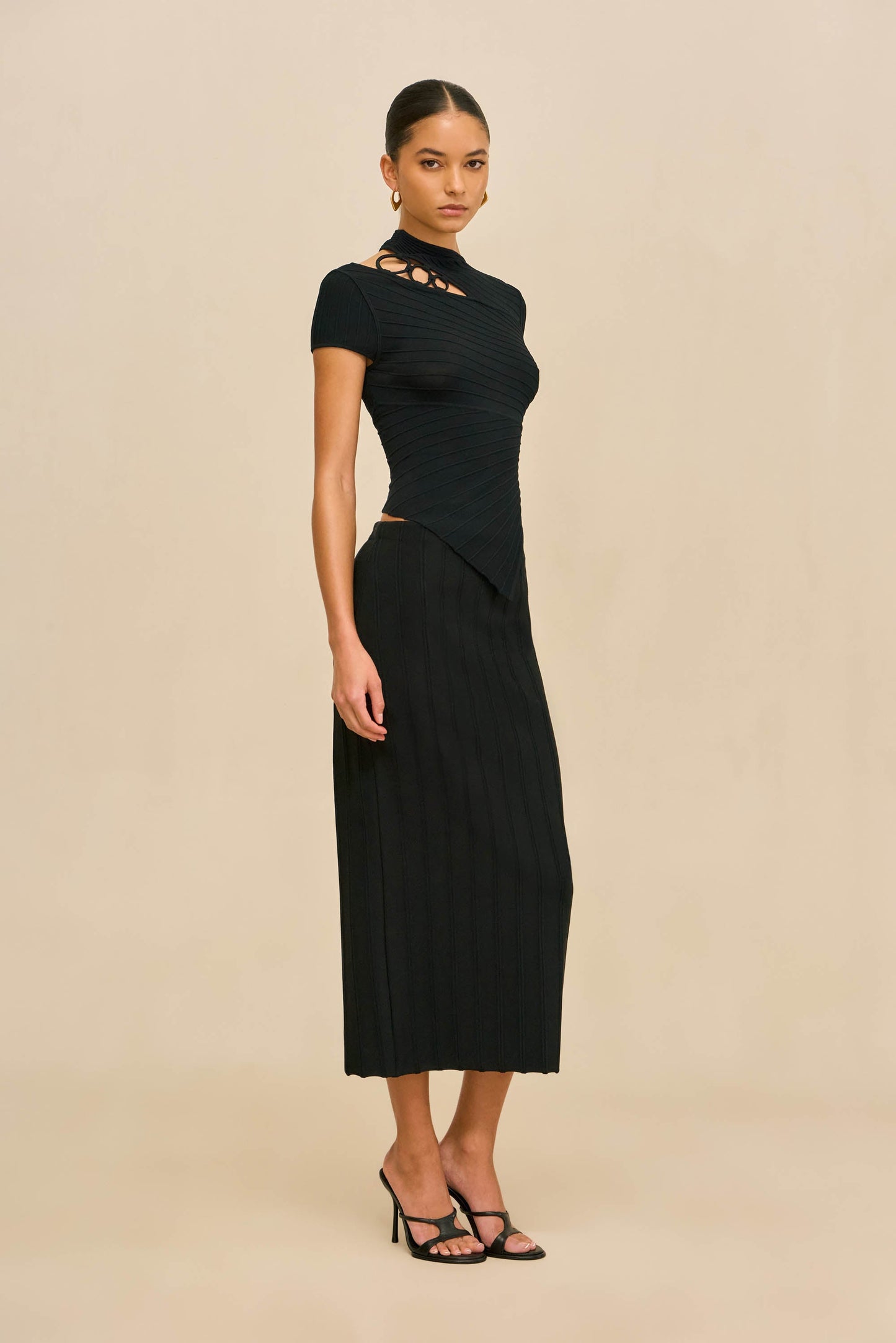 MARLINE KNIT SKIRT - BLACK