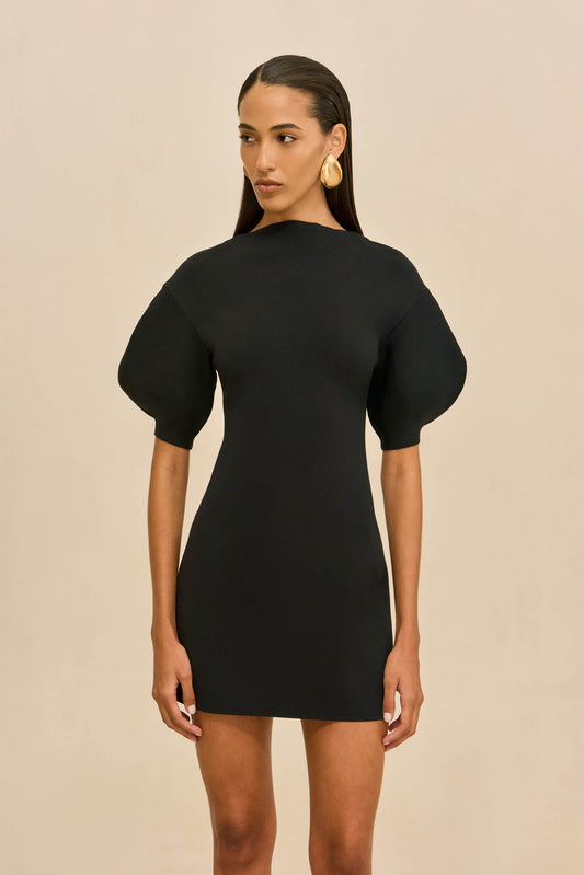 IVA KNIT DRESS - BLACK