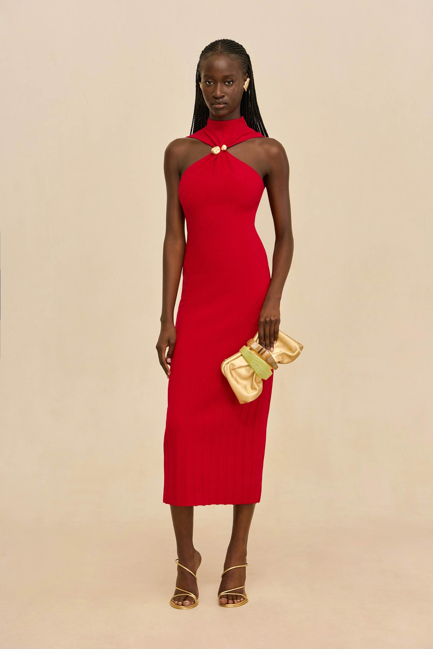 JESSICA KNIT DRESS - VERMILION