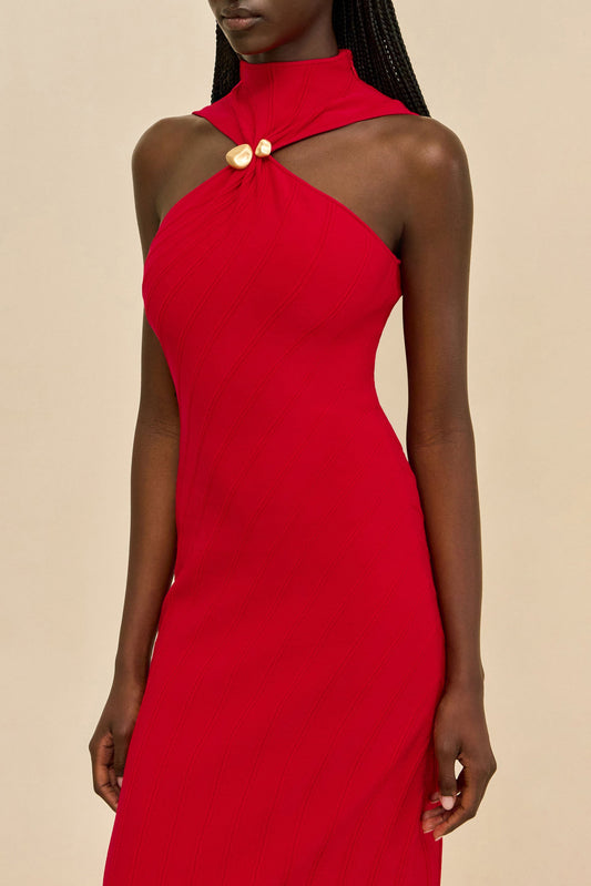 JESSICA KNIT DRESS - VERMILION