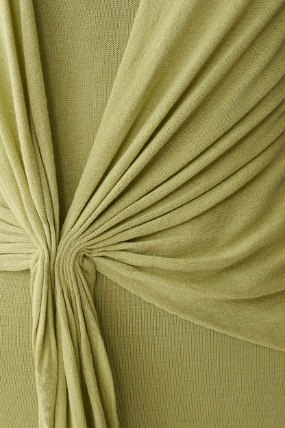 Cindylou Halter Knit Maxi Dress - Light Olive