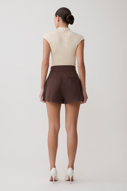Alden High Waisted Short - Chocolate