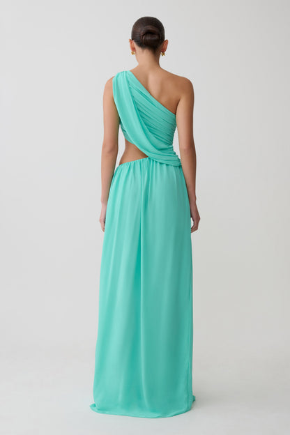 Aria Chiffon Cut Out Maxi Dress - Lagoon