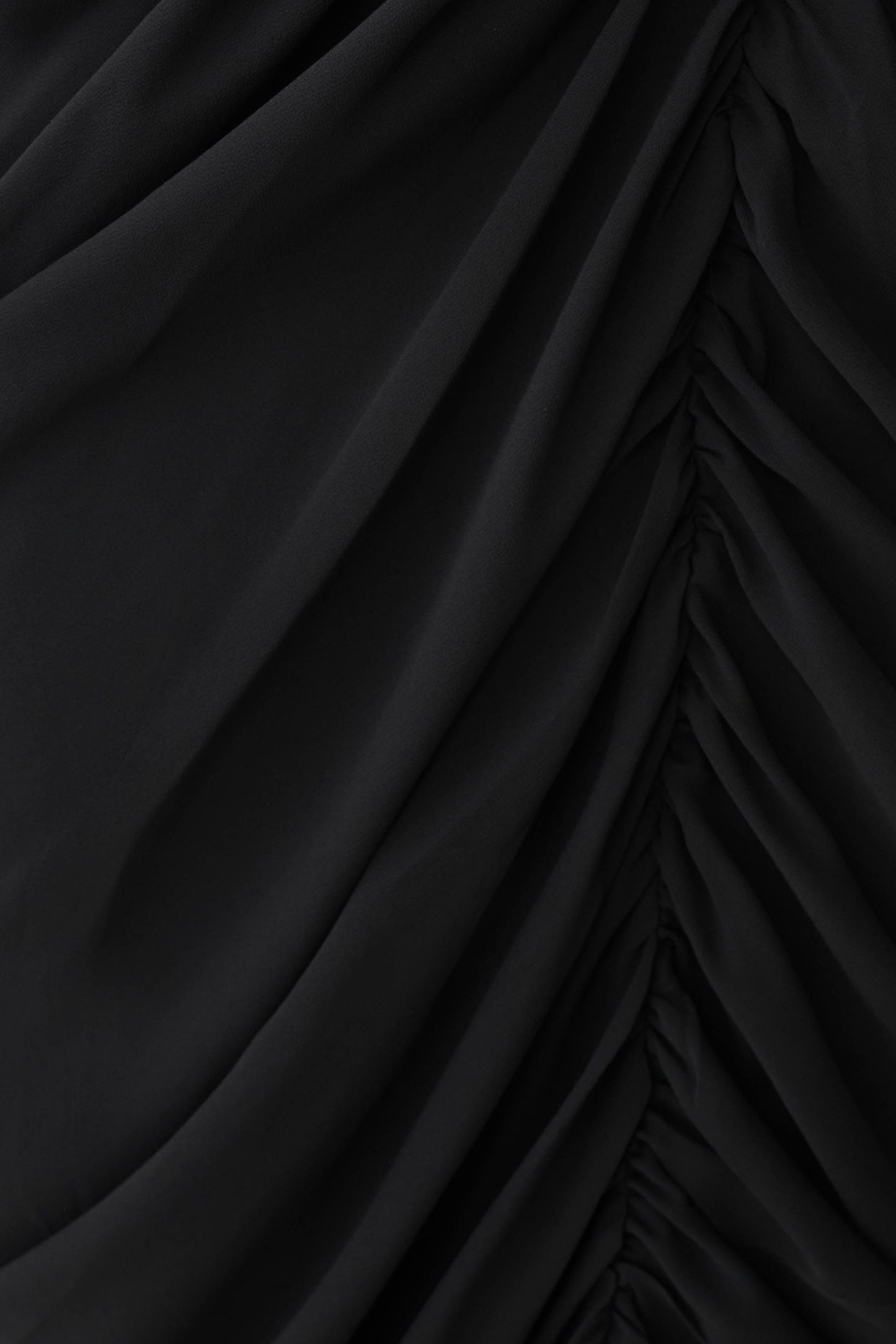 Micaela Chiffon Gathered Maxi Dress - Black