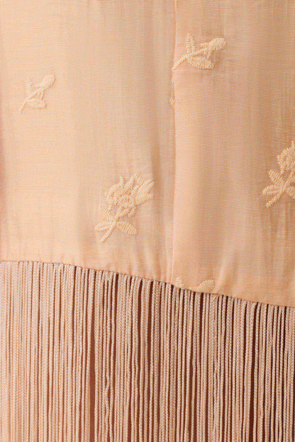 Abigail V Neck Fringe Maxi Dress - Orange