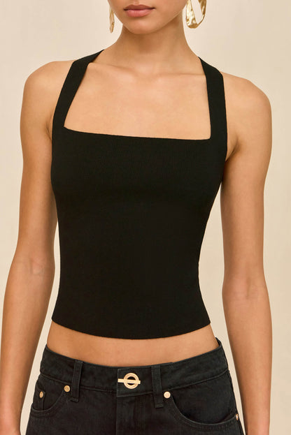 CRAWFORD KNIT TOP - BLACK