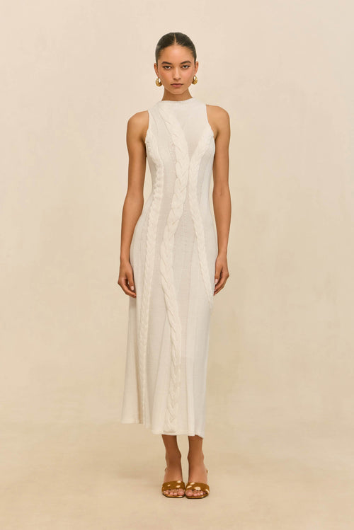 MOLLIE KNIT DRESS - OFF WHITE