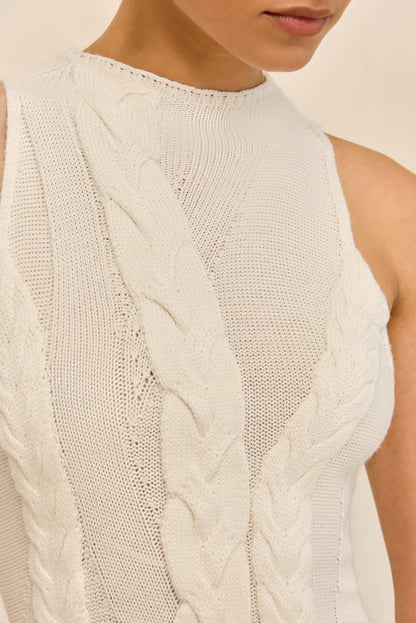 MOLLIE KNIT DRESS - OFF WHITE