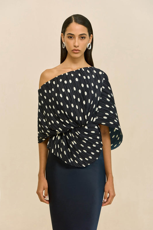 CAMI TOP - SMALL DOT DEEP LAKE
