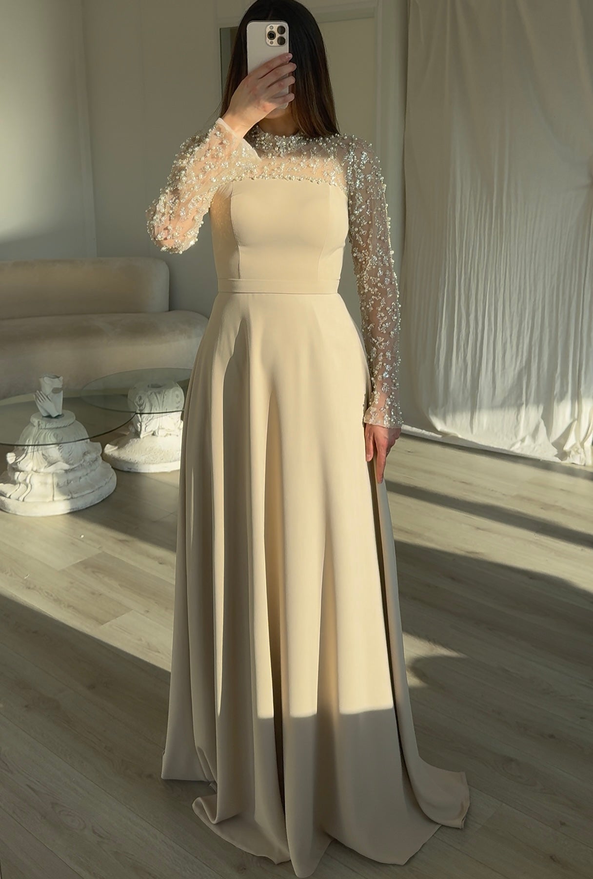 The Darla dress beige maxi