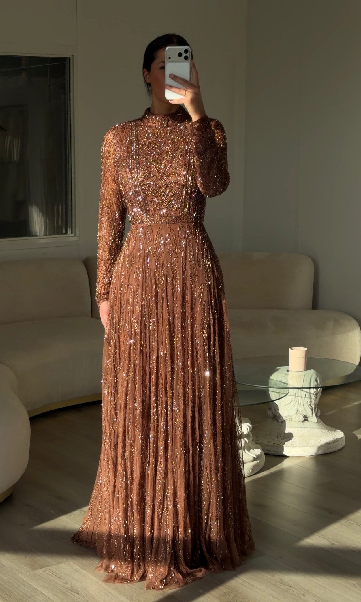 The Aya dress brown