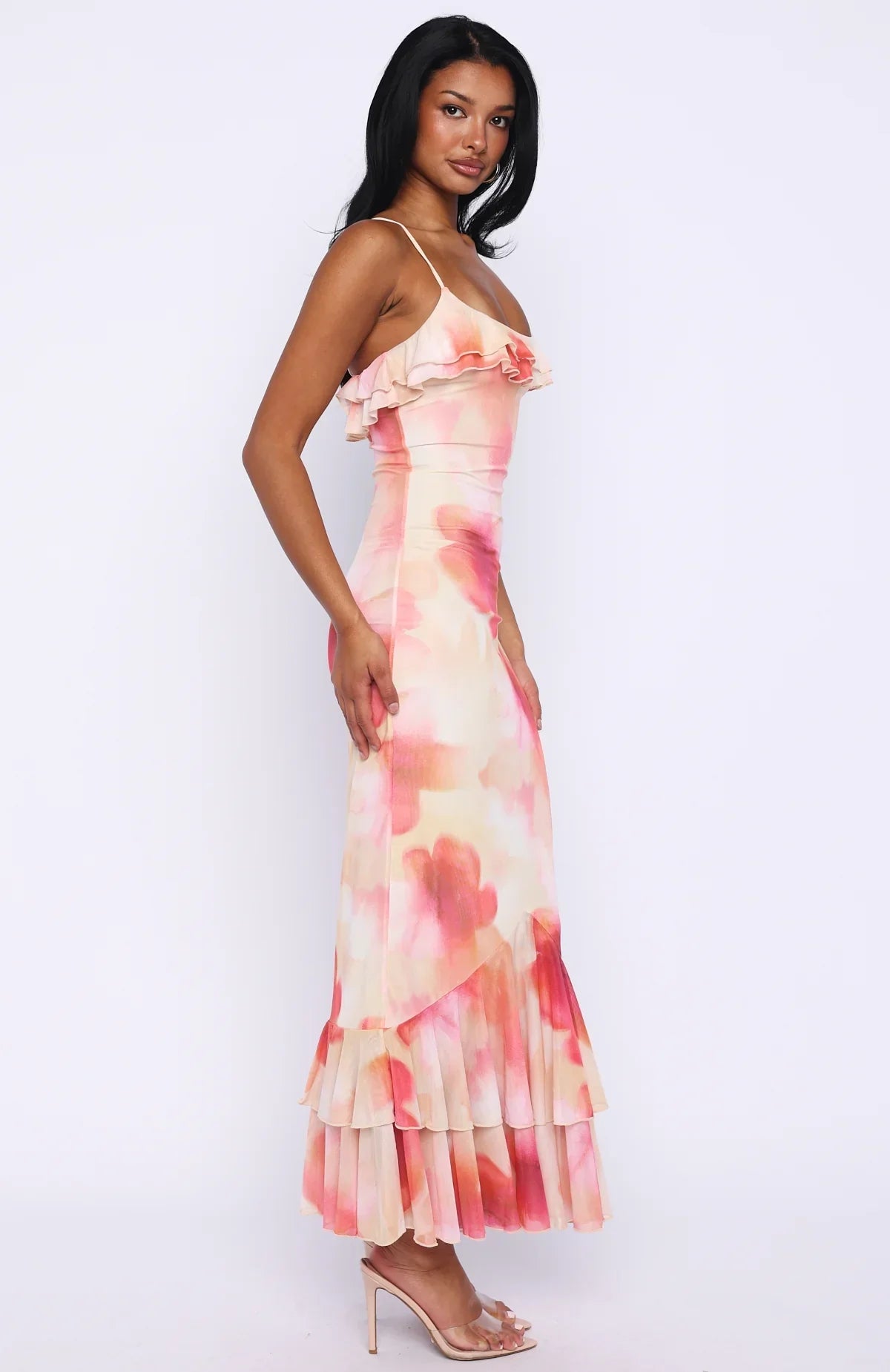 Amped Up Midi Dress Honeydew Floral