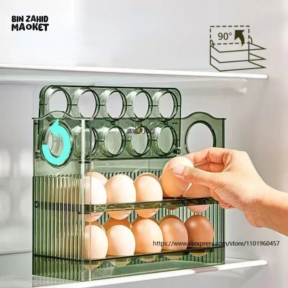 30-Grid Egg Storage Box, Large Capacity, Transparent Egg Container