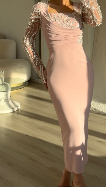 The Evona midi dress soft pink