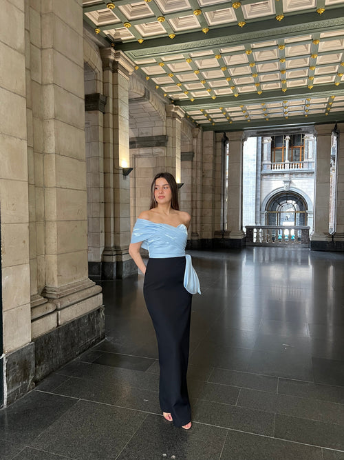 The Serra dress blue and black