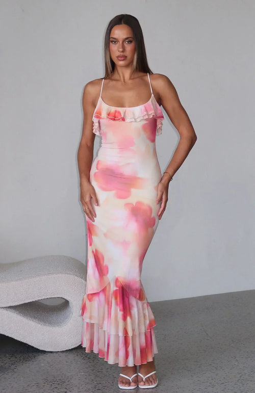 Amped Up Midi Dress Honeydew Floral