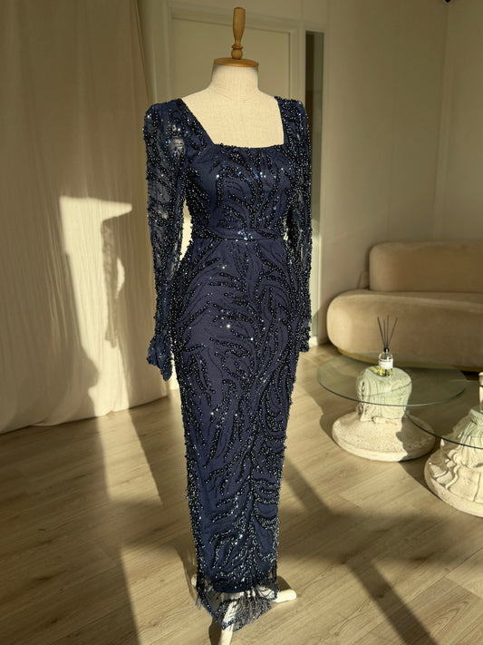 The Elvina dress navy blue