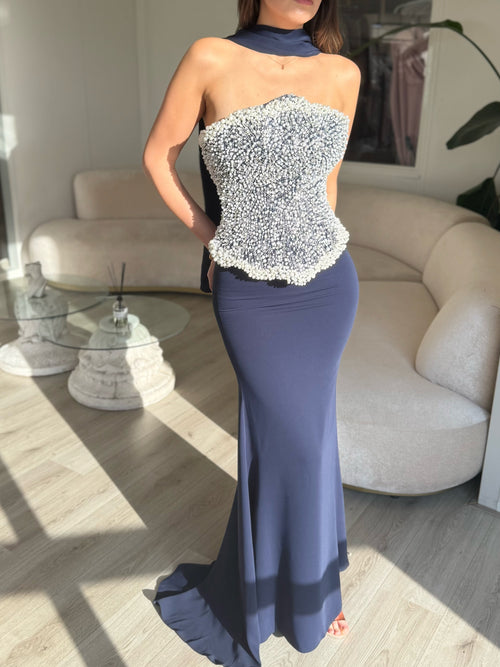The Riana dress navy blue