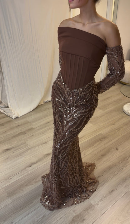 The Aleya dress brown