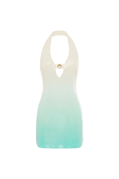 CATIANA MINI DRESS - AQUA OMBRE