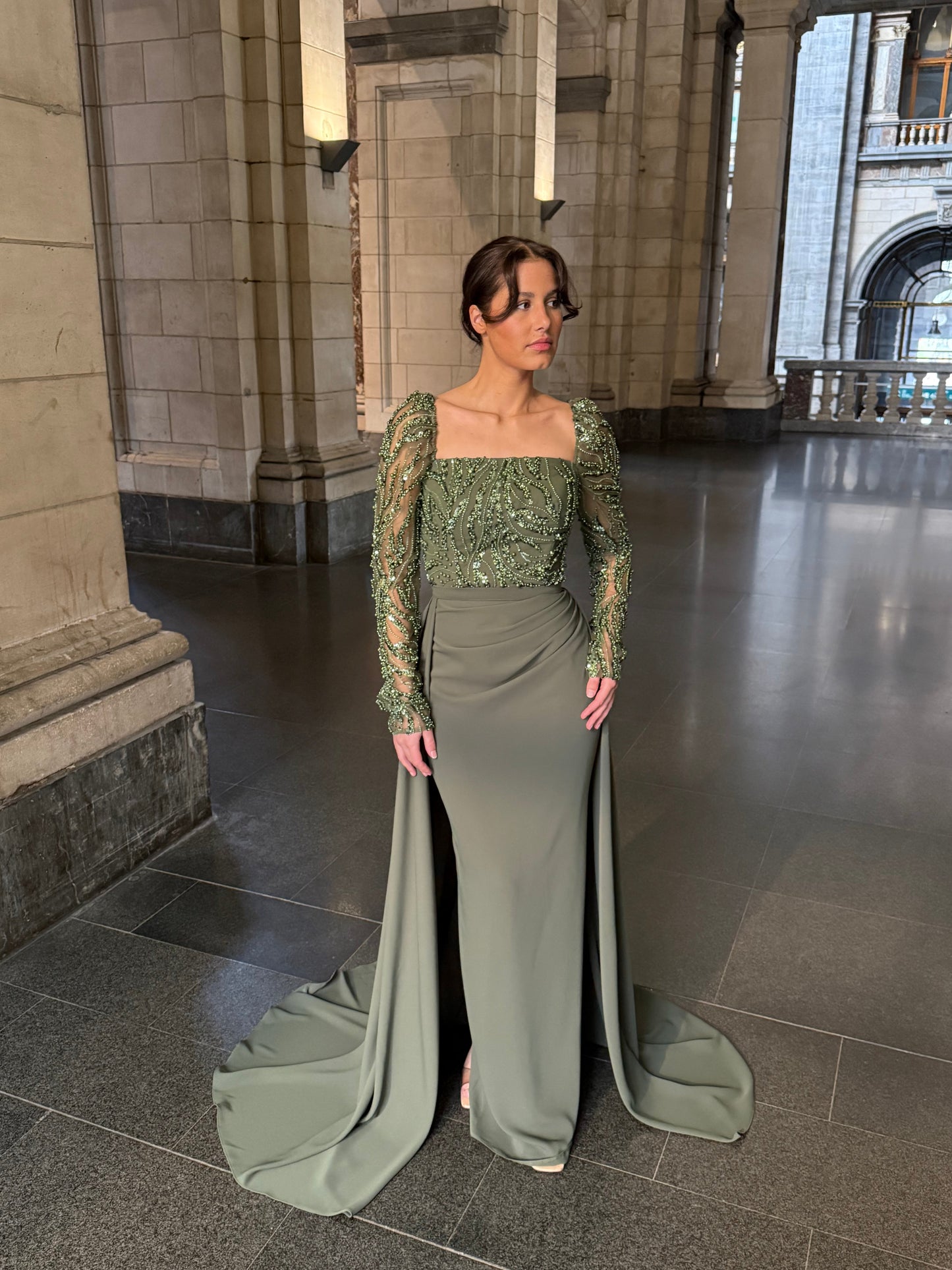 The Ayde dress khaki green
