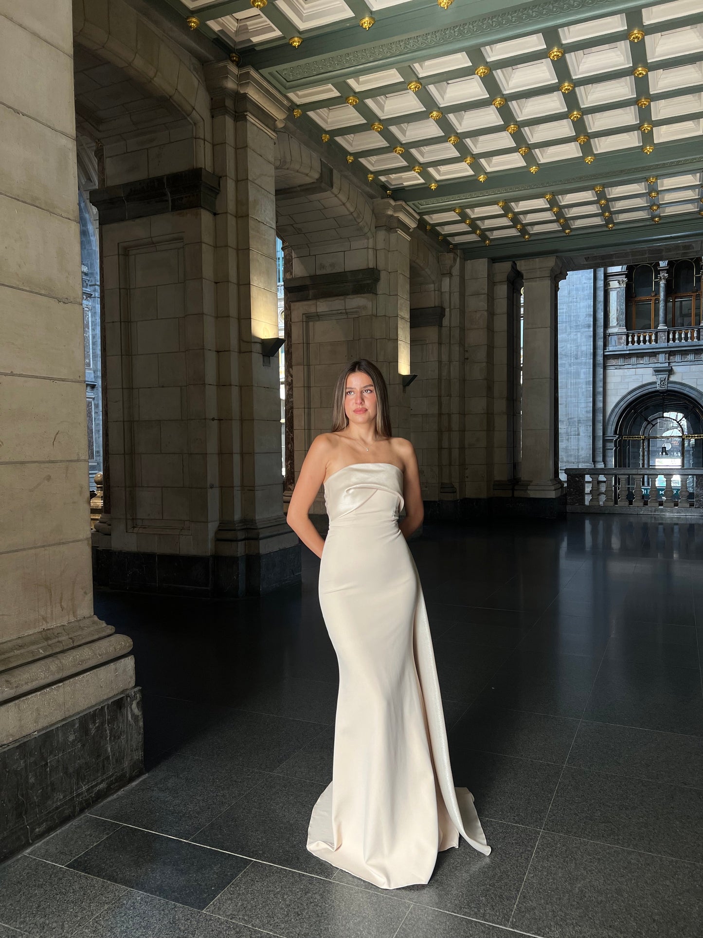 The Melina dress gold/beige