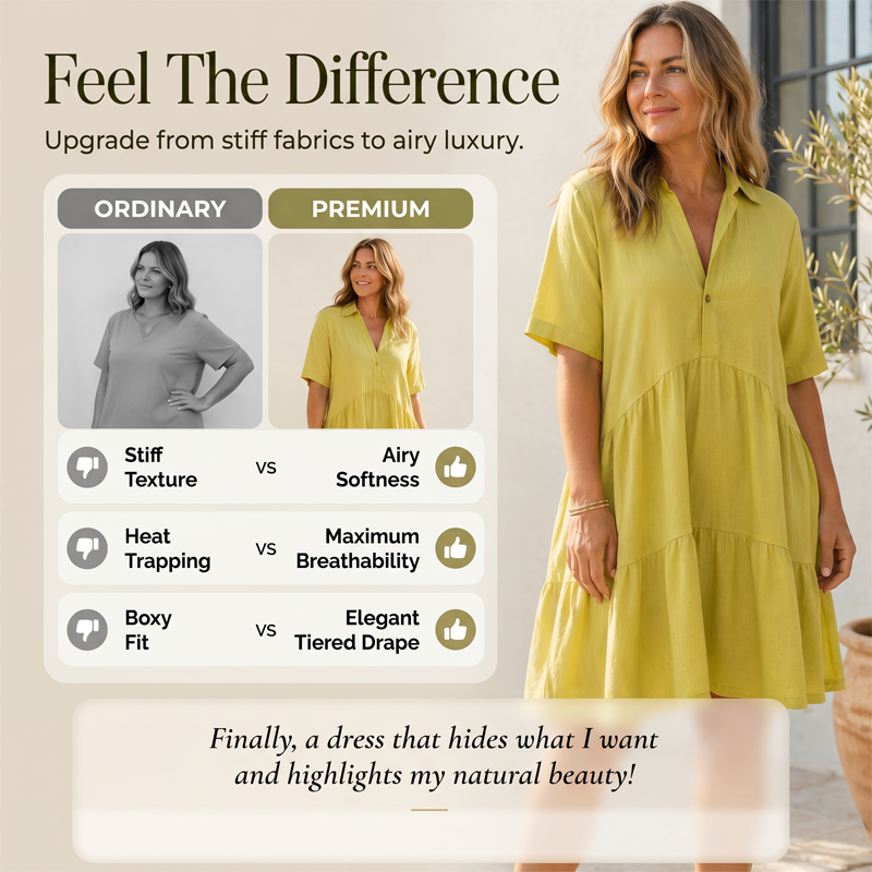 💝Solid Color Comfort Lapel Button Dress