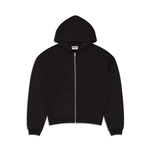 350 GSM 'Black' Zip-Up Hoodie