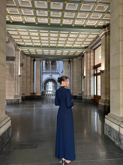 The Bahar dress navy blue