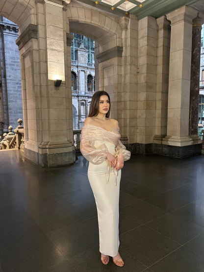 The Lena dress beige pink