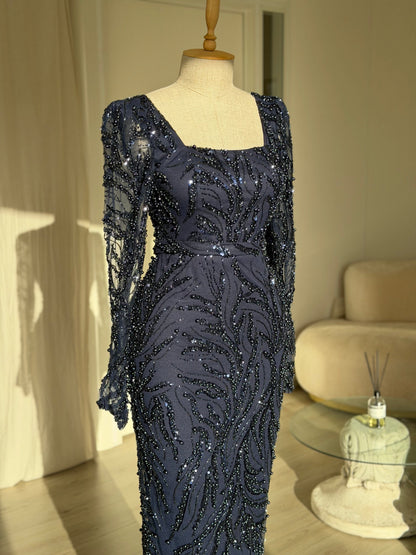 The Elvina dress navy blue