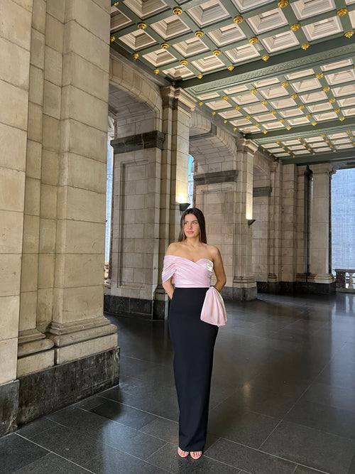 The Serra dress pink and black