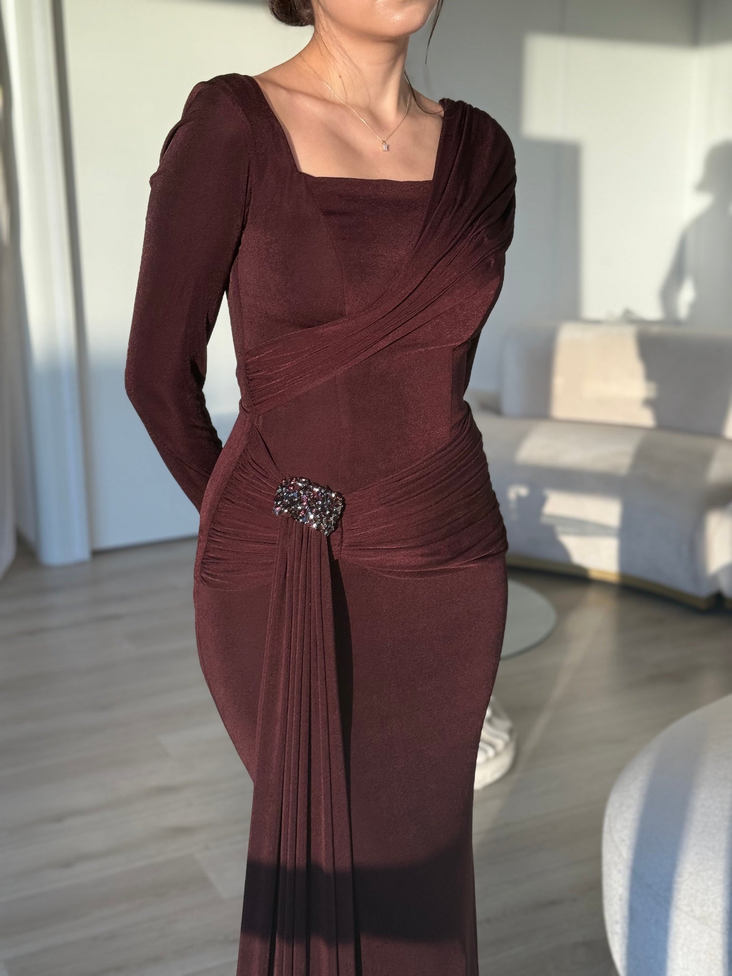 The Meray dress burgundy/brown
