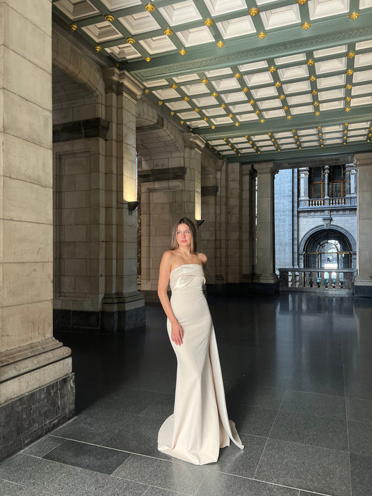 The Melina dress gold/beige