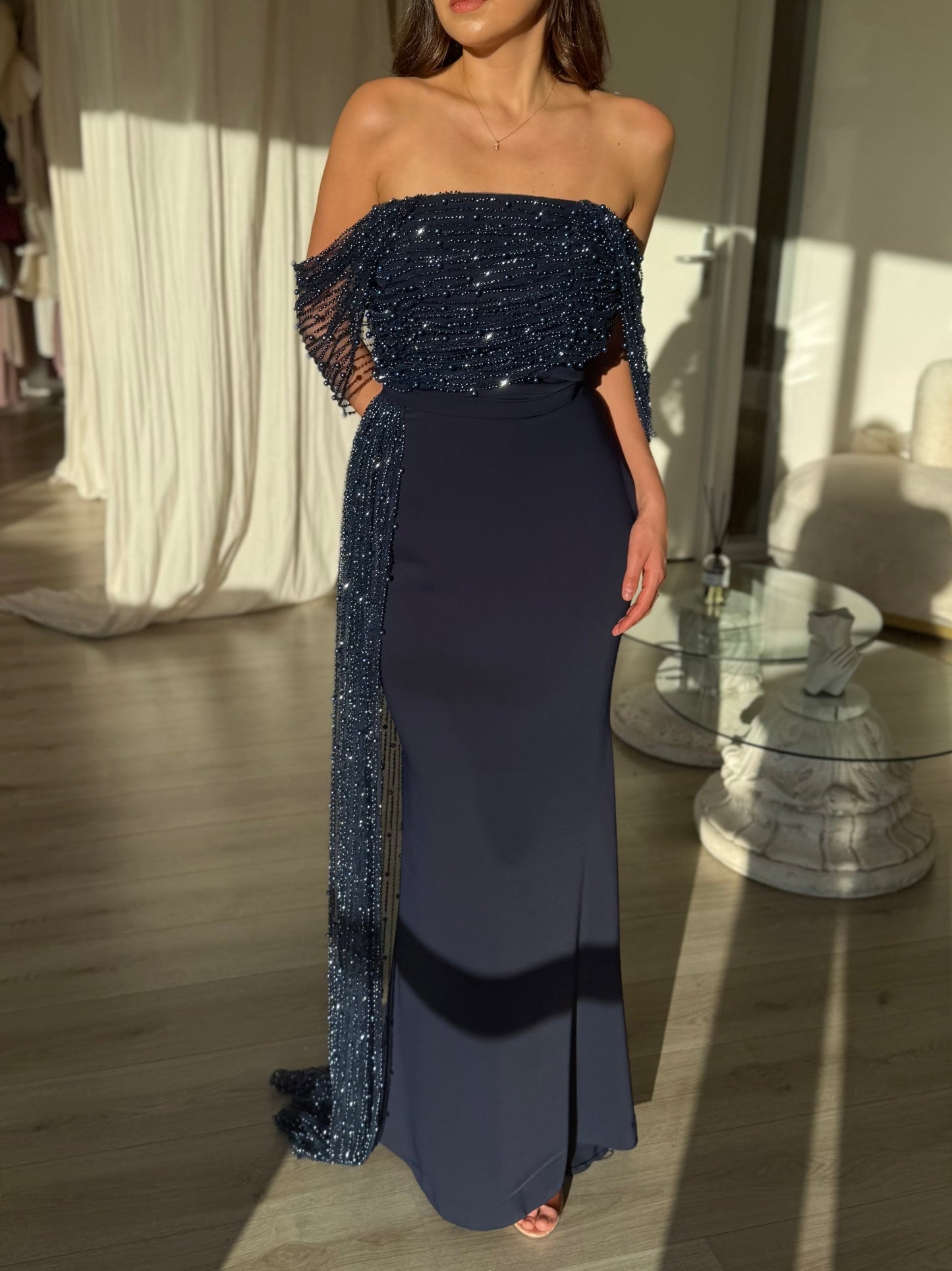 The Rina dress navy