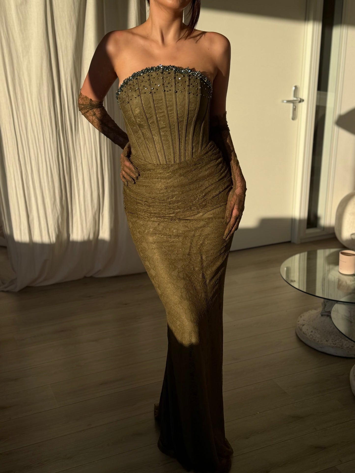The Jasmine dress dark green