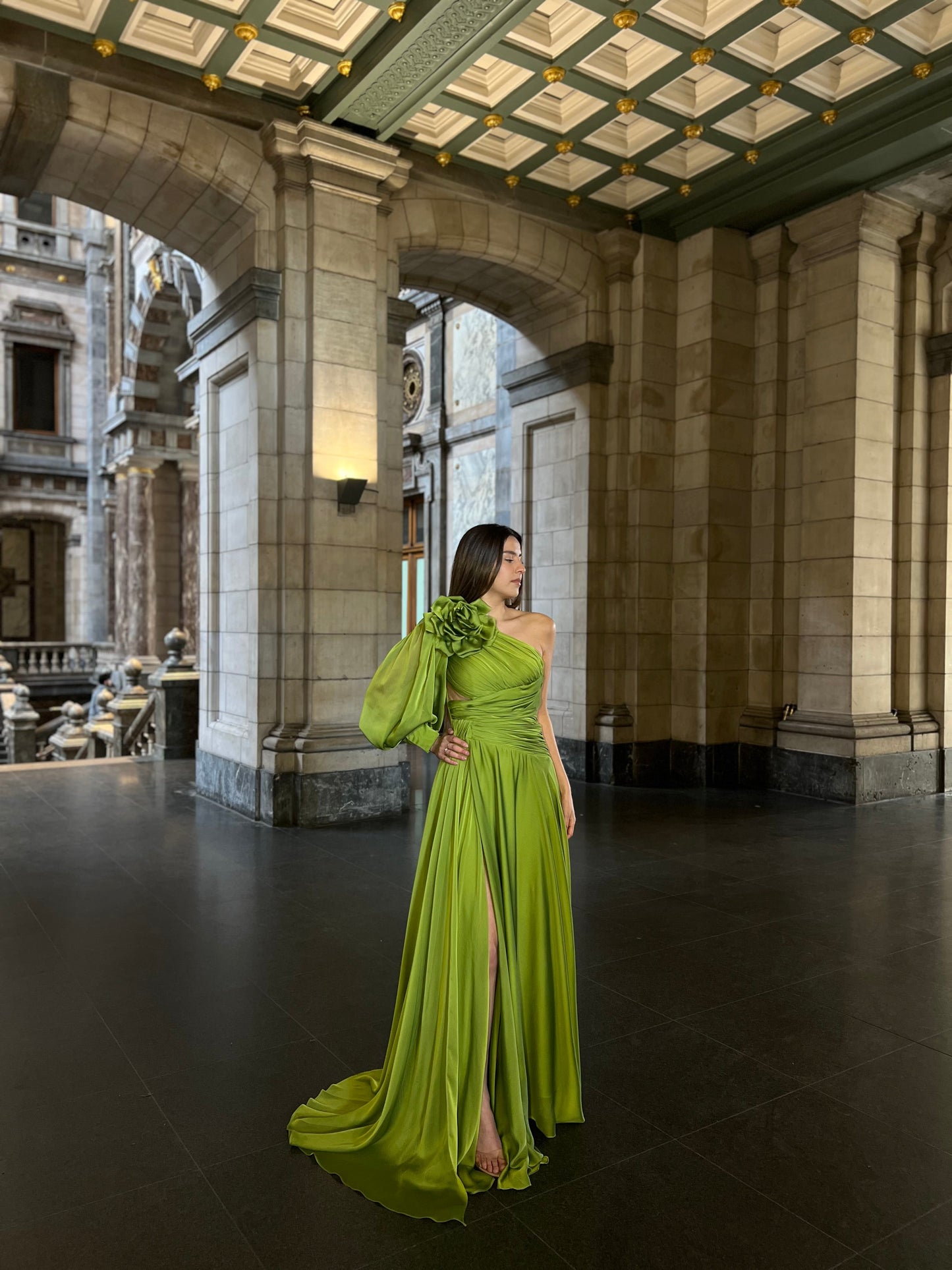 The Hira dress green