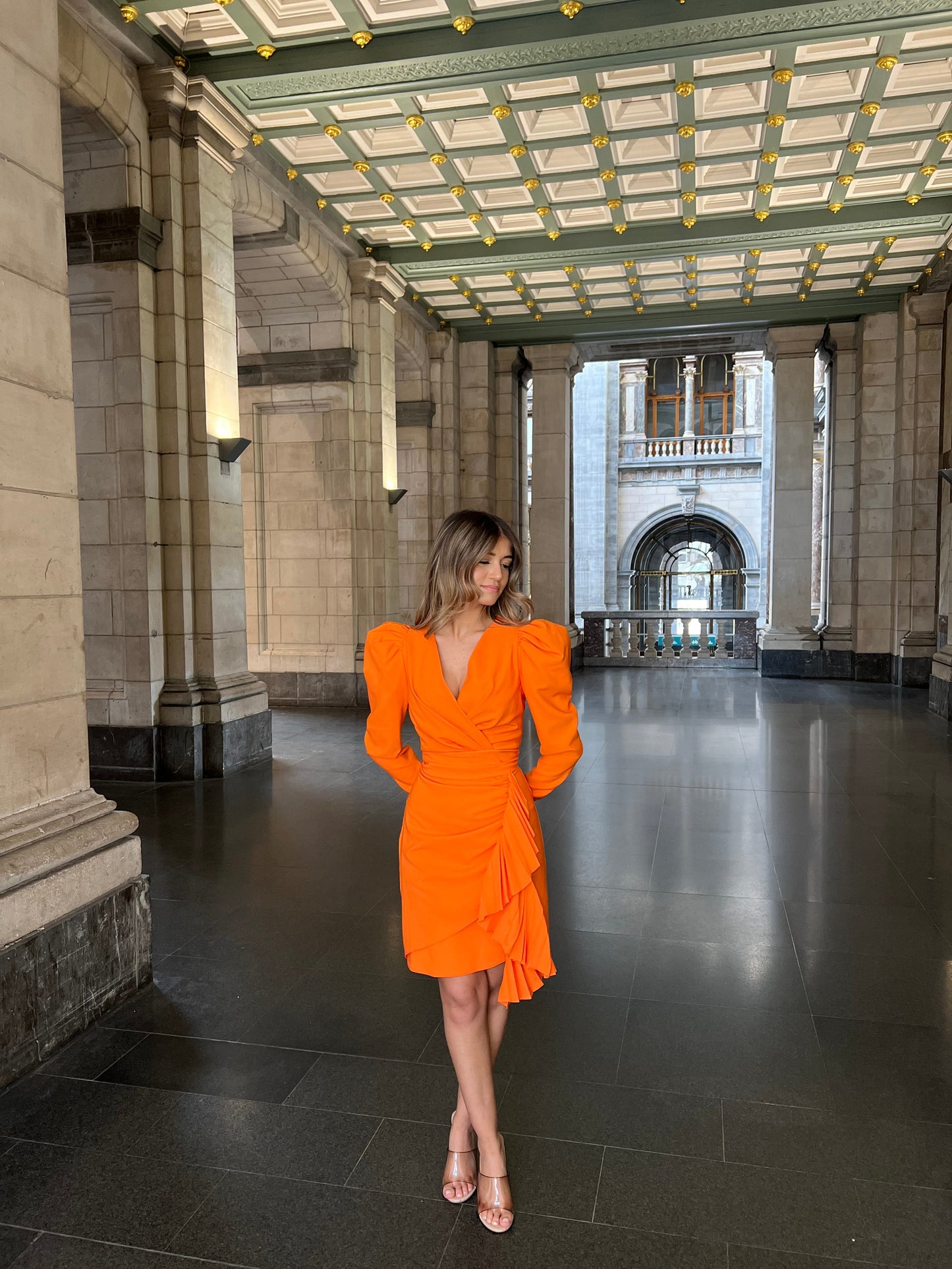 The Rozi dress orange