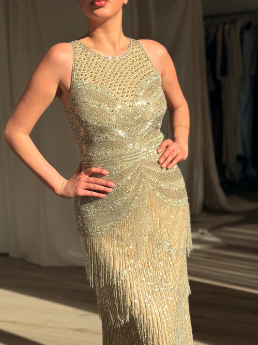 The Sela dress beige gold