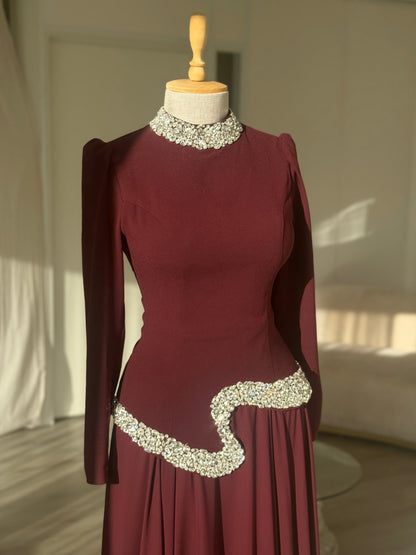The Daisy dress burgundy