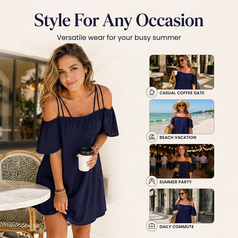👗 Women's Elegant Solid Color Mini Dress
