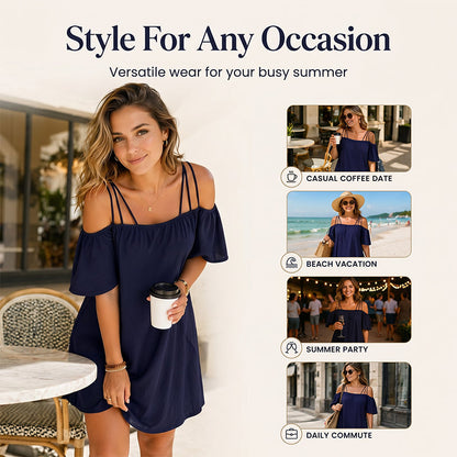 👗 Women's Elegant Solid Color Mini Dress