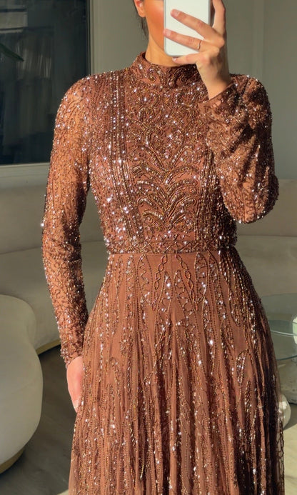 The Aya dress brown